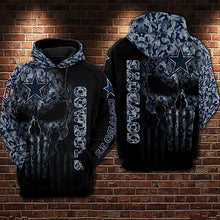 Load image into Gallery viewer, NFL Dallas Cowboys Pullover Skull Team Suit 3D Hoodie, 3D Zip Hoodie Top Branding Trends Limited Edition For Men And Women