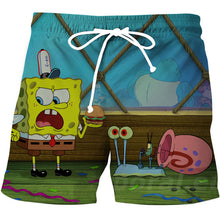 Load image into Gallery viewer, New shorts 3D SpongeBob Shorts Gym Fitness Running For Summer Men's Cool Sport Short Pants 3D Swim Trunks