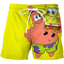 Load image into Gallery viewer, New shorts 3D SpongeBob Shorts Gym Fitness Running For Summer Men's Cool Sport Short Pants 3D Swim Trunks