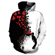 Load image into Gallery viewer, Mens Hoodies 3D Printed Black and White Patchwork Ink Jet Halloween Pattern Printing Hoodies