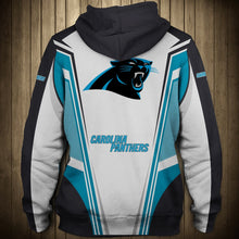 Load image into Gallery viewer, Carolina Panthers NFL Football Suit 3D Hoodie, 3D Zip Hoodie, 3D Sweatshirt, 3D Fleece Hoodie, 3D T-Shirt, 3D Polo T-Shirt, 3D Tank Top, 3D Bomber Jacket, 3D Long Pants, 3D Short Pants Full Print