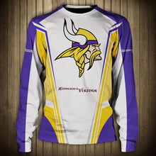 Load image into Gallery viewer, Minnesota Vikings NFL Football Suit 3D Hoodie, 3D Zip Hoodie, 3D Sweatshirt, 3D Fleece Hoodie, 3D T-Shirt, 3D Polo T-Shirt, 3D Tank Top, 3D Bomber Jacket, 3D Long Pants, 3D Short Pants Full Print