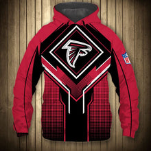 Load image into Gallery viewer, Atlanta Falcons NFL Football Suit 3D Hoodie, 3D Zip Hoodie, 3D Sweatshirt, 3D Fleece Hoodie, 3D T-Shirt, 3D Polo T-Shirt, 3D Tank Top, 3D Bomber Jacket, 3D Long Pants, 3D Short Pants Full Print