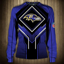 Load image into Gallery viewer, Baltimore Ravens NFL Football Suit 3D Hoodie, 3D Zip Hoodie, 3D Sweatshirt, 3D Fleece Hoodie, 3D T-Shirt, 3D Polo T-Shirt, 3D Tank Top, 3D Bomber Jacket, 3D Long Pants, 3D Short Pants Full Print