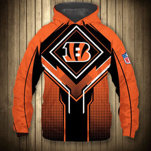Load image into Gallery viewer, Cincinnati Bengals NFL Football Suit 3D Hoodie, 3D Zip Hoodie, 3D Sweatshirt, 3D Fleece Hoodie, 3D T-Shirt, 3D Polo T-Shirt, 3D Tank Top, 3D Bomber Jacket, 3D Long Pants, 3D Short Pants Full Print