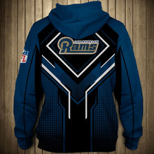 Load image into Gallery viewer, Los Angeles Rams NFL Football Suit 3D Hoodie, 3D Zip Hoodie, 3D Sweatshirt, 3D Fleece Hoodie, 3D T-Shirt, 3D Polo T-Shirt, 3D Tank Top, 3D Bomber Jacket, 3D Long Pants, 3D Short Pants Full Print