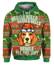 Load image into Gallery viewer, Beagle 3D – Christmas 3D PULLOVER FULL PRINTED HOODIES 3D