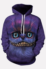 Load image into Gallery viewer, Men Purple 3d Cat Print Pocket Front Halloween Hoodie