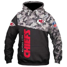 Load image into Gallery viewer, Kansas City Chiefs Military NFL Football Hoodies 3D League Team Custom Design Football Fan Top Branding Trends Sweatshirt For Men And Women