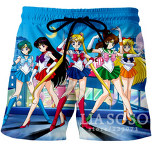 Load image into Gallery viewer, Anime Sailor Moon 3D Shorts Summer Beach Mens Womens Cool Sport Short Pants 3D Swim Trunks