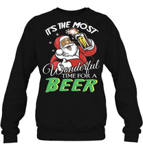 Load image into Gallery viewer, It’s The Most Wonderful Time For A Beer – Santa Claus Version T-Shirt, Ladies T-Shirt, LongSleeve, Hoodie 2D

