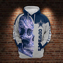 Load image into Gallery viewer, NFL Dallas Cowboys Pullover Skull Team Suit 3D Hoodie, 3D Zip Hoodie Top Branding Trends Limited Edition For Men And Women
