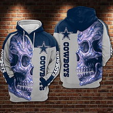 Load image into Gallery viewer, NFL Dallas Cowboys Pullover Skull Team Suit 3D Hoodie, 3D Zip Hoodie Top Branding Trends Limited Edition For Men And Women
