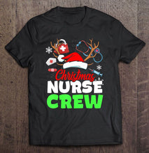 Load image into Gallery viewer, Christmas Nurse Crew Reindeer With Nurse Supplies Snow Version2 T-Shirt, Ladies T-Shirt, LongSleeve, Sweatshirt, Hoodie 2D
