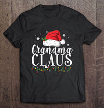 Load image into Gallery viewer, Grandma Claus Santa Hat Christmas T-Shirt, Ladies T-Shirt, LongSleeve, Sweatshirt, Hoodie 2D
