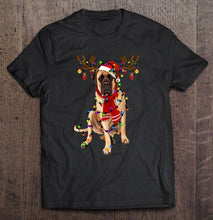 Load image into Gallery viewer, English Mastiff Reindeer Christmas Lights T-Shirt, Ladies T-Shirt, LongSleeve, Sweatshirt, Hoodie 2D

