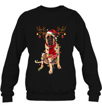 Load image into Gallery viewer, English Mastiff Reindeer Christmas Lights T-Shirt, Ladies T-Shirt, LongSleeve, Sweatshirt, Hoodie 2D
