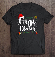 Load image into Gallery viewer, Gigi Claus Santa Hat Christmas Lights T-Shirt, Ladies T-Shirt, LongSleeve, Sweatshirt, Hoodie 2D
