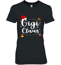 Load image into Gallery viewer, Gigi Claus Santa Hat Christmas Lights T-Shirt, Ladies T-Shirt, LongSleeve, Sweatshirt, Hoodie 2D
