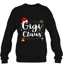 Load image into Gallery viewer, Gigi Claus Santa Hat Christmas Lights T-Shirt, Ladies T-Shirt, LongSleeve, Sweatshirt, Hoodie 2D
