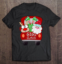 Load image into Gallery viewer, Gigi Claus Reindeer Santa Red Truck Christmas T-Shirt, Ladies T-Shirt, LongSleeve, Sweatshirt, Hoodie 2D
