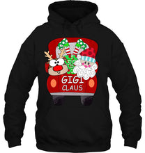 Load image into Gallery viewer, Gigi Claus Reindeer Santa Red Truck Christmas T-Shirt, Ladies T-Shirt, LongSleeve, Sweatshirt, Hoodie 2D
