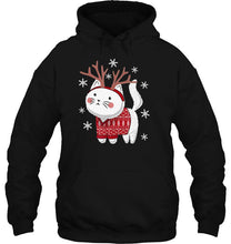 Load image into Gallery viewer, Catdeer Cat Reindeer Christmas T-Shirt, Ladies T-Shirt, LongSleeve, Sweatshirt, Hoodie 2D
