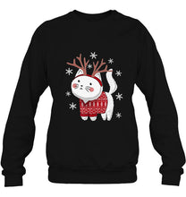 Load image into Gallery viewer, Catdeer Cat Reindeer Christmas T-Shirt, Ladies T-Shirt, LongSleeve, Sweatshirt, Hoodie 2D
