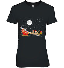 Load image into Gallery viewer, Bearded Dragon Reindeer Santa Claus Christmas T-Shirt, Ladies T-Shirt, LongSleeve, Hoodie 2D
