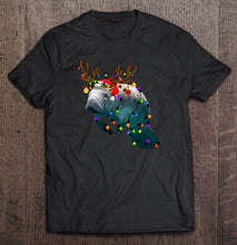 Load image into Gallery viewer, Manatee Reindeer Christmas Lights T-Shirt, Ladies T-Shirt, LongSleeve, Sweatshirt, Hoodie 2D

