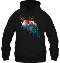 Load image into Gallery viewer, Manatee Reindeer Christmas Lights T-Shirt, Ladies T-Shirt, LongSleeve, Sweatshirt, Hoodie 2D
