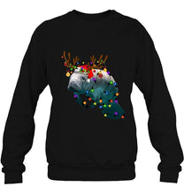 Load image into Gallery viewer, Manatee Reindeer Christmas Lights T-Shirt, Ladies T-Shirt, LongSleeve, Sweatshirt, Hoodie 2D
