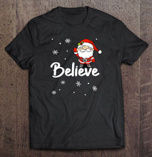 Load image into Gallery viewer, Believe Santa Claus Snowflake Version T-Shirt, Ladies T-Shirt, LongSleeve, Hoodie 2D
