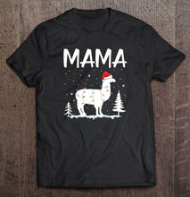 Load image into Gallery viewer, Mama Llama Santa Claus Christmas T-Shirt, Ladies T-Shirt, LongSleeve, Hoodie 2D
