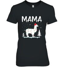 Load image into Gallery viewer, Mama Llama Santa Claus Christmas T-Shirt, Ladies T-Shirt, LongSleeve, Hoodie 2D
