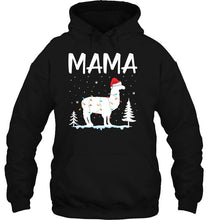 Load image into Gallery viewer, Mama Llama Santa Claus Christmas T-Shirt, Ladies T-Shirt, LongSleeve, Hoodie 2D
