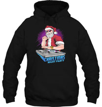 Load image into Gallery viewer, Christmas Night Party DJ Santa Claus T-Shirt, Ladies T-Shirt, LongSleeve, Hoodie 2D
