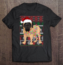 Load image into Gallery viewer, English Mastiff Santa Claus Christmas T-Shirt, Ladies T-Shirt, LongSleeve, Hoodie 2D
