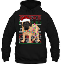 Load image into Gallery viewer, English Mastiff Santa Claus Christmas T-Shirt, Ladies T-Shirt, LongSleeve, Hoodie 2D
