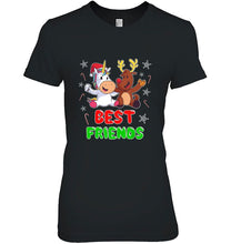 Load image into Gallery viewer, Best Friends Unicorn And Reindeer Christmas T-Shirt, Ladies T-Shirt, LongSleeve, Sweatshirt, Hoodie 2D
