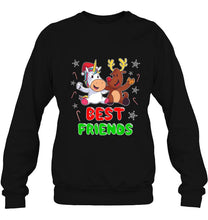 Load image into Gallery viewer, Best Friends Unicorn And Reindeer Christmas T-Shirt, Ladies T-Shirt, LongSleeve, Sweatshirt, Hoodie 2D
