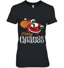 Load image into Gallery viewer, Merry Christmas Black Santa Claus T-Shirt, Ladies T-Shirt, LongSleeve, Hoodie 2D
