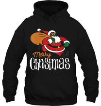 Load image into Gallery viewer, Merry Christmas Black Santa Claus T-Shirt, Ladies T-Shirt, LongSleeve, Hoodie 2D
