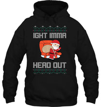 Load image into Gallery viewer, Ight Imma Head Out Santa Claus Christmas T-Shirt, Ladies T-Shirt, LongSleeve, Hoodie 2D
