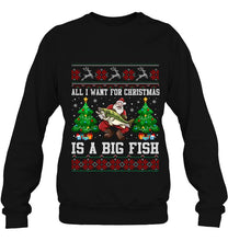 Load image into Gallery viewer, All I Want For Christmas Is A Big Fish Santa Claus Christmas Tree T-Shirt, Ladies T-Shirt, LongSleeve, Hoodie 2D
