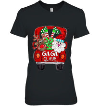 Load image into Gallery viewer, Gigi Claus Reindeer &amp; Santa Red Truck Christmas Drawing Version T-Shirt, Ladies T-Shirt, LongSleeve, Sweatshirt, Hoodie 2D
