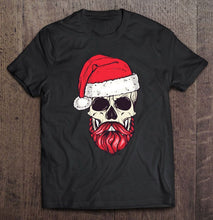 Load image into Gallery viewer, Bearded Skull Santa Claus Christmas T-Shirt, Ladies T-Shirt, LongSleeve, Hoodie 2D
