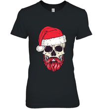 Load image into Gallery viewer, Bearded Skull Santa Claus Christmas T-Shirt, Ladies T-Shirt, LongSleeve, Hoodie 2D
