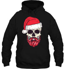 Load image into Gallery viewer, Bearded Skull Santa Claus Christmas T-Shirt, Ladies T-Shirt, LongSleeve, Hoodie 2D
