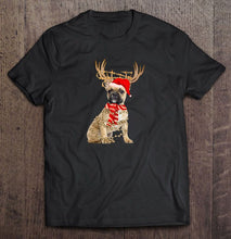 Load image into Gallery viewer, French Bulldog Reindeer Christmas Lights T-Shirt, Ladies T-Shirt, LongSleeve, Sweatshirt, Hoodie 2D

